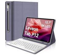 FOGARI Funda con teclado para Lenovo Tab P12 de 12,7 pulgadas 2023, diseño QWERTZ, funda teclado con magnético extraíble alemán Bluetooth para Lenovo Tab P12 12,7 pulgadas 2023, lavanda lila