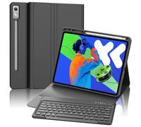 FOGARI Funda con teclado para Lenovo Tab P12 de 12,7 pulgadas 2025, diseño QWERTZ alemán, funda teclado con magnético extraíble Bluetooth para Lenovo Tab P12 12.7" 2025, negro