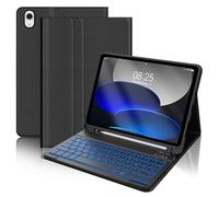 FOGARI Funda Teclado para iPad 11/10ª Generación 2025/2022, Teclado AZERTY Inalámbrico Bluetooth, Desmontable Keyboard 7 Colores Retroiluminados para iPad 10º Gen/A16 (10.9"/11") - Negro