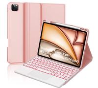 FOGARI funda teclado para iPad pro 11 2024, teclado trackpad light, oro rosa