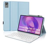 FOGARI Para Lenovo Idea Tab 2025 11/Tab M11 2024 11 Pulgadas Funda Teclado | Teclado Bluetooth desmontable y funda blanda TPU para oficina/estudio/escritura, teclado inalámbrico portátil, azul
