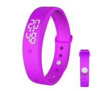 FOGARI Reloj despertador con vibración, recordatorio de vibración, hasta 10 alarmas personales o recordatorios de píldoras por día (morado)