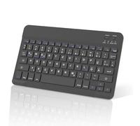 FOGARI Teclado Bluetooth alemán, USB-C recargable, portátil, QWERTZ, teclado inalámbrico Bluetooth para iPhone, iPad, Samsung, Lenovo, Huawei, Xiaomi, compatible con Windows, Android, iOS, negro
