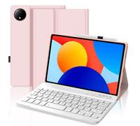 FOGARI Teclado Funda para Xiaomi Redmi Pad SE 8.7 Pulgadas 2024, QWERTZ Diseño Alemán, Funda Teclado con Magnético Desmontable Bluetooth para Xiaomi Redmi Pad SE 8.7" 2024, Rosa