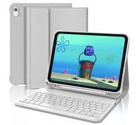 FOGARI Teclado iPad A16 11ª/10ª Generación 2025/2022, Funda Teclado iPad 10.9 Pulgadas 10ª Generación, Español Ñ Teclado Bluetooth Inalámbrico Desmontable, Teclado para iPad 10/11, Gris Claro