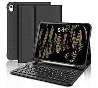 FOGARI Teclado para iPad 10/11ª Generación 2022/2025, teclado AZERTY inalámbrico Bluetooth, funda con soporte para lápiz para iPad 10º Gen/A16 (10,9"/11'') - Negro