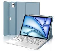 FOGARI Teclado para iPad Air 11 Pulgadas M2/M3 con Touchpad, Funda con Español Ñ Teclado para iPad Air 11 M2/M3 2024/2025 Bluetooth con Trackpad, Azul