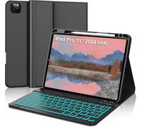 FOGARI Teclado para iPad Pro 11 pulgadas M2/M4 2024, teclado retroiluminado italiano, Bluetooth extraíble funda con teclado para iPad Pro 11" (M2/M4) 2024, negro