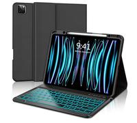 FOGARI Teclado para iPad Pro 12.9(6ª, 5ª, 4ª, 3ª gen), AZERTY francés retroiluminación 7 colores teclado para iPad Pro 12.9 (2022-2018), negro
