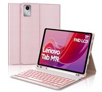 FOGARI Teclado para Lenovo Tab M11 11 Pulgadas 2024, Funda para Lenovo Tab M11 con Español Ñ Teclado Retroiluminado Bluetooth para Tablet Lenovo Tab M11, Rosa