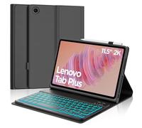 FOGARI Teclado para Lenovo Tab Plus 11.5 Pulgadas 2024, Funda con Español Ñ Teclado Retroiluminado Bluetooth Magnético para Tablet Lenovo Tab Plus 11.5" TB351FU, Negro