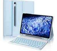 FOGARI Teclado para Samsung Tab S9 FE/S10 FE 10.9", Keyboard retroiluminado italiano, Bluetooth extraíble funda con teclado para Samsung Galaxy Tab S9 2023/S9 FE 2023/S10 FE 2025, azul