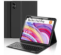 FOGARI Teclado Redmi Pad Pro 12.1 2024/Xiaomi Poco Pad 12.1, Funda con Teclado Redmi Pad Pro 2024, Español Ñ Desmontable Inalámbrica para Xiaomi Redmi Pad Pro 12.1 Pulgadas 2024, Negro