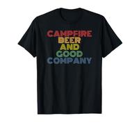 fogata, Cerveza y Buena compañía, Senderismo, Camping, Broma Divertida Camiseta