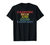 fogata, Cerveza y Buena compañía, Senderismo, Camping, Broma Divertida Camiseta