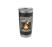 Fogatas Y Fantasmas Historias Amante Camping Entusiasta Vaso térmico de acero inoxidable de doble pared
