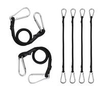 FOGAWA 6 Piezas 30cm Cuerdas Elásticas con Mosquetones, Expansor con Mosquetón, Gomas Tensoras con Gancho, Tensores Elásticos Pesado para Maletas, Toldo, Lonas, Tiendas de Campaña, Bicicleta, Coche