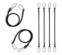 FOGAWA 6 Piezas 60cm Cuerdas Elásticas con Mosquetones, Expansor con Mosquetón, Gomas Tensoras con Gancho, Tensores Elásticos Pesado para Maletas, Toldo, Lonas, Tiendas de Campaña, Bicicleta, Coche