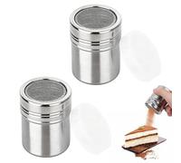 Fogbush 2 unidades de azúcar en polvo, cacao, canela, colador de harina, acero inoxidable, espolvoreador, especias, cacao, azúcar, sal, cacao, harina, café, matcha, chile en polvo