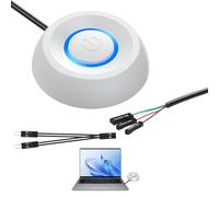 Fogbush Pc Power Button,Computerzubehör,Pc Parts Supply,Desktop Computer Mainboard Switch Externer Remote Start,mit 2m Externer VerläNgerungskabel Startknopf, Led (Weiß)