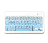 Fogcays Teclado Bluetooth, ultra delgado, inalámbrico, portátil, silencioso, diseño del Reino Unido, batería recargable integrada, universal, compatible con iPad, Mac, iOS, Android y Windows (azul)