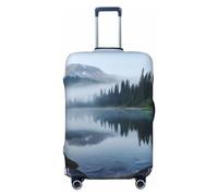 Foggy Lake by Mount Rainier Funda de equipaje con estampado Fundas de equipaje de viaje Protector de maleta elástico lavable Fundas de maleta antiarañazos Fundas de maleta a prueba de polvo Fundas p