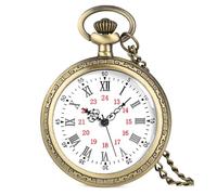 Fogitbok Relojes de bolsillo de cuarzo vintage para hombre con cadenas, reloj de bolsillo analógico para mujer, regalos para papá o abuelo, regalos para él para cumpleaños, Blanco_1, Reloj de bolsillo
