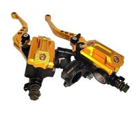 FOGJCMET Conjunto Palanca Embrague Freno Motos Manillar Motocicleta Palancas Cilindro Maestro Mango Bomba Freno Hidráulico Embrague 7/8 "22 Mm Barra Mango Estándar(Gold)
