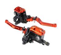 FOGJCMET Conjunto Palanca Embrague Freno Motos Manillar Motocicleta Palancas Cilindro Maestro Mango Bomba Freno Hidráulico Embrague 7/8 "22 Mm Barra Mango Estándar(Orange)