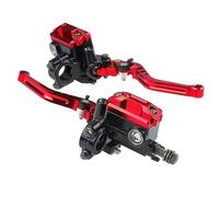 FOGJCMET Conjunto Palanca Embrague Freno Motos Manillar Motocicleta Palancas Cilindro Maestro Mango Bomba Freno Hidráulico Embrague 7/8 "22 Mm Barra Mango Estándar(Red)