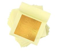 Foglia d'oro 24 carati, 30 fogli di scaglie di foglia d'oro per l'artigianato, 4,33 x 4,33 cm