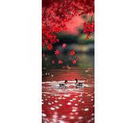 Foglie Di Acero Dipingere con i Numeri Adulti, Misura XXL 50x150cm,Anatra Selvaggia Paint by Numbers Kit Principianti Con 3 Penne, Kit Fai Da Te, Hobby Creativi Adulti, (Senza Cornice) P0M-945
