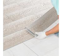 Fogmiea Suelo de PVC autoadhesivo, suelo de vinilo, efecto madera, antideslizante, impermeable, ignífugo, 1 m²/7 azulejos, roble blanco