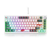 Fogruaden Teclado mecánico con cable 75% intercambiable en caliente, interruptor rojo, teclado mecánico TKL, montaje en junta, teclado compacto retroiluminado RGB para juegos con perilla de volumen