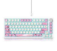 Fogruaden Teclado mecánico con cable 75% por ciento, retroiluminado RGB 75% teclado para juegos, montaje en junta, teclado mecánico TKL, interruptor rojo intercambiable en caliente, teclado compacto