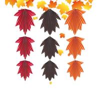 Fogukier Decoraciones para Fiestas De Otoño | 9 Piezas Abanicos De Papel Colgables con Hojas De Arce - Decoración Colgante para Acción de Gracias Cumpleaños Bodas,Decoraciones para Pared y Techo de