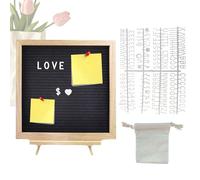 Fogukier Panel De Letras De Fieltro,Pizarra de Fieltro con Base de Madera para Mesa - Panel de Mensajes Cambiable para Anuncios en Escuela, Hospital, Restaurante, Aulas y Guarderías