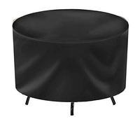 FOGUO Funda Protectora Muebles Exterior 163X84cm, Funda Muebles Jardin Impermeable Redonda, Cubiertas de Mesa y Silla, Resistente Al Polvo Anti-UV, Negro