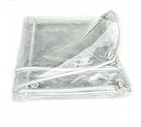 FOGUO Lona Impermeable Transparente 1.4x2.4m, Lona con Ojales Protector Balcon, Lona de Proteccion PVC, Lona de Plástico Transparente, Resistente a La Intemperie y a La Rotura