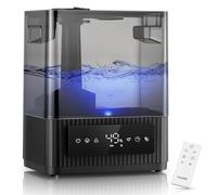 FOHERE 6L Humidificador de Aire Frío y Cálida, Grande Ultrasónico Silencioso, Autonomía 60H, Sensor de Humedad Inteligente, Temporizador 12H, Difusor de Aromas, para Habitación Adultos, Bebés y Salón
