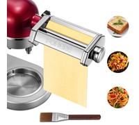 FOHERE Accesorio para Pasta para Batidoras de Pie KitchenAid, Incluye Rodillo de Pasta y Cepillo de Limpieza (7 Grosores Ajustables)