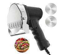 FOHERE Cortadora De Kebab Eléctrica, Cortadora De Shawarma De 80W con 2 Cuchillas, Máquina De Cuchillas Ajustable De 0-8 Mm De Grosor, para Kebab Turco Y Cordero, para Restaurante, Snack-Bar
