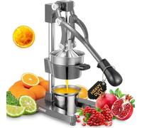 FOHERE Exprimidor Manual de Palanca de Hierro Fundido, Exprimidor de Limones, Naranjas y Granadas Profesional con Vaso de Acero Inoxidable de 400ml, Fácil de Limpiar