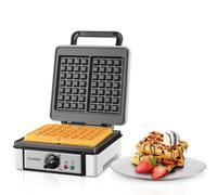 FOHERE Gofrera Eléctrica 1200W, 2 Gofres Belgas a la vez, Máquina de Gofrera para Temperatura Ajustable, Revestimiento Antiadherente, Mango Cool Touch