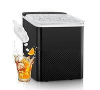 FOHERE Maquina de Hielo, 14Kg/24h, 2 Tamaños de Cubitos, 9 Cubitos de Hielo en 5 Minutos, Autolimpiante, mpiante Pequeña Maquina de Hacer Hielo, para oficina, restaurante, bar, cafetería
