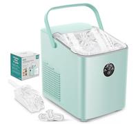 FOHERE Maquina de Hielo 14KG, Maquina de Hacer Hielo, 5-8 Minutos Fabricación de Hielo, Autolimpiable, Maquina de Cubitos de Hielo Domestica, 2 Tamaños de Hielo (Verde)