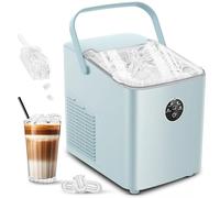 FOHERE Maquina de Hielo 14KG, Maquina de Hacer Hielo, 5-8 Minutos Fabricación de Hielo, Autolimpiable, Maquina de Cubitos de Hielo Domestica, 2 Tamaños de Hielo (Azul)