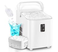 FOHERE Máquina de Hielo Portátil con asa, 14kg, 2 Tamaños, Autolimpiable