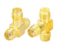 Fohevers 2 adaptadores de conector coaxial RF coaxial de 3 vías SMA hembra, doble SMA hembra, para antena de radio, enrutador WiFi, FPV Dron Mobile