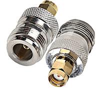 Fohevers 2 adaptadores N hembra a RP-SMA macho RP-SMA a N para antena RF WiFi, cable de extensión de telecomunicaciones RP-SMA a conector coaxial tipo N radios de transmisión Wi-Fi